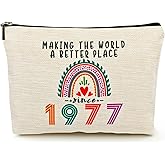 Happy 49th Birthday Gifts for Her Women Makeup Bag, Best 1977 Anniversary 49th Birthday Decorations, 49 Year old and Fabulous Gifts Ideas for Wife, Mom, Mothers Day, Christmas Cosmetic Travel Pouch