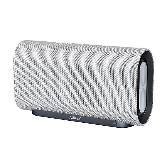 AUKEY Eclipse Bluetooth Lautsprecher 20W Verstärkender Bass mit 12 Stunden Spielzeit und Oberfläche aus Netzgewebe für iPhone