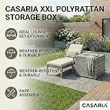 CASARIA Polyrattan Garden Cushion Storage Box 318 L Grey 75x75x70cm view 3