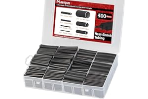 MSAEIQUN 400 Pcs 3:1 Ratio Wire Industrial Heat Shrink Tubing ith Adhesive Lined,Heat Shrink Wrap Tape,Marine Grade Heat Shrink Wrap,Industrial Black Wrap for Waterproof Insulation,Heat Shrink Tape