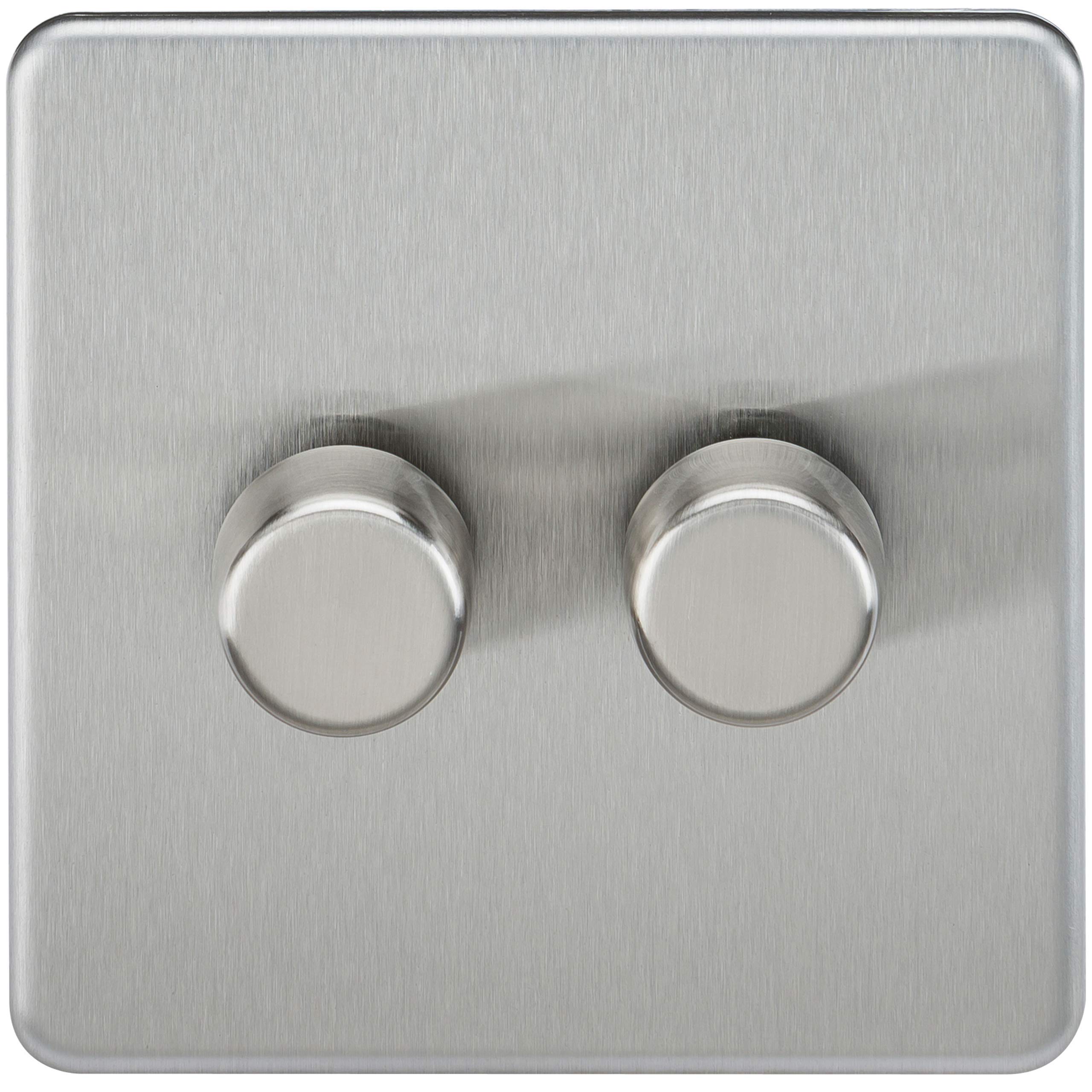 2G 2-way 10-200W (5-150W LED) Intelligent dimmer - Brushed Chrome
