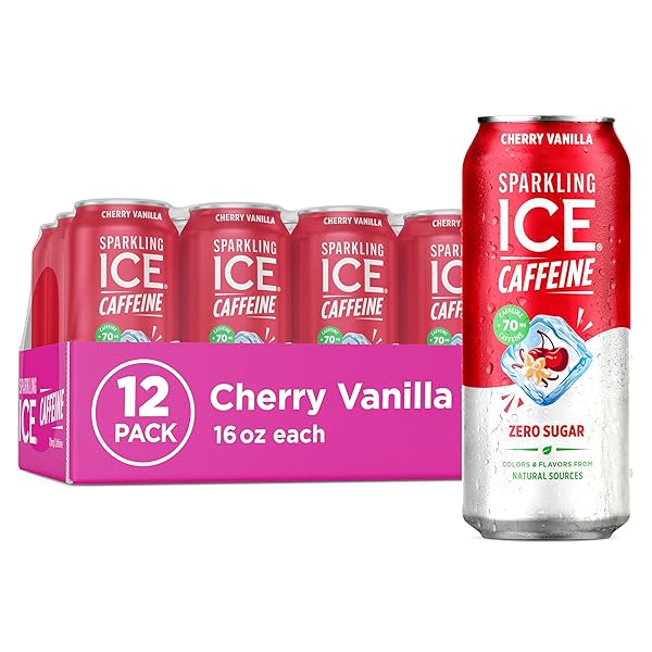 SPARKLING ICE CAFFEINE CHERRY VANILLA SPARKLING WATER WITH...