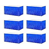 6 PCS Blue Inch Metallic Foil Fringe Tinsel Table