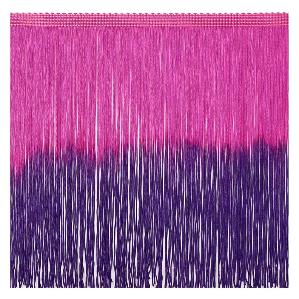 Voilalove Fringe Trim Tassel 8inch Wide 2 Yards Long for Clothes Accessories Latin Wedding Dress DIY Decoration (4-Rose/Purple)