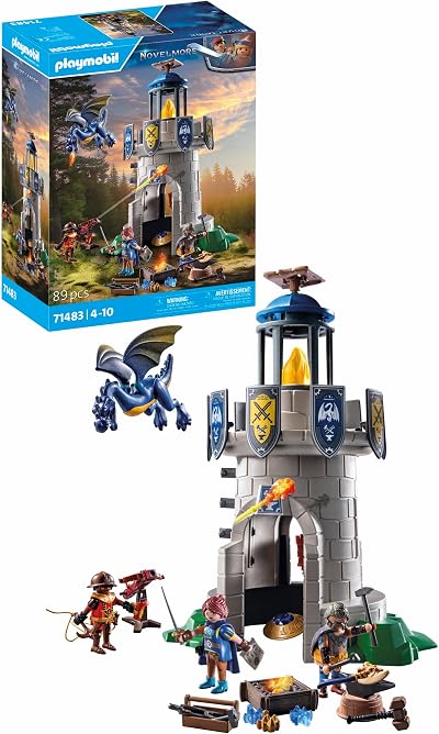 Playmobil Knight's Tower with Blacksmith and Dragon 89 pieces 3 figures
