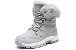 DREAM PAIRS Waterproof Snow Boots for Women, Faux Fur Cozy Warm Insulated Winter Boots Lace Up Mid-Calf Outdoor Shoes for Walking Hiking Hespera