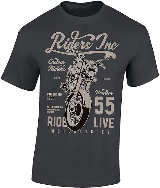 Biker Shirt: Riders Inc. - Motorrad T-Shirt Herren Damen - Mann Männer Frau-en - Chopper - Liebhaber - Fan-s - Rocker - Anarchy - Geschenk - Bikerin - Motorradfahrer-in - Moped - Bike Braut - MC Club