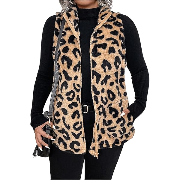 即完売 US 三軒茶屋 Fake Fur Leopard Zip Up Vest SOFT FAUX FUR HOODED LEOPARD VEST | PURPLE LEOPARD BOUTIQUE