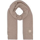 Calvin Klein womens Chunky Waffle Knit Cozy Scarf With Ck Logo Patch