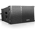 Sound Town ZETHUS Series 10” Powered Two-Way Line Array Loudspeaker System with Titanium Compression Driver, Black (ZETHUS-110PW)