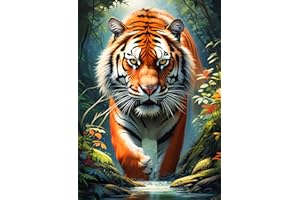 UiSdfuy Animal Diamond Art Kits for Adults, Diamond Art for Adults and Beginner,Full Drill Diamond Dots Painting,Owl Wall Decor(11.8x15.7 in) Tiger