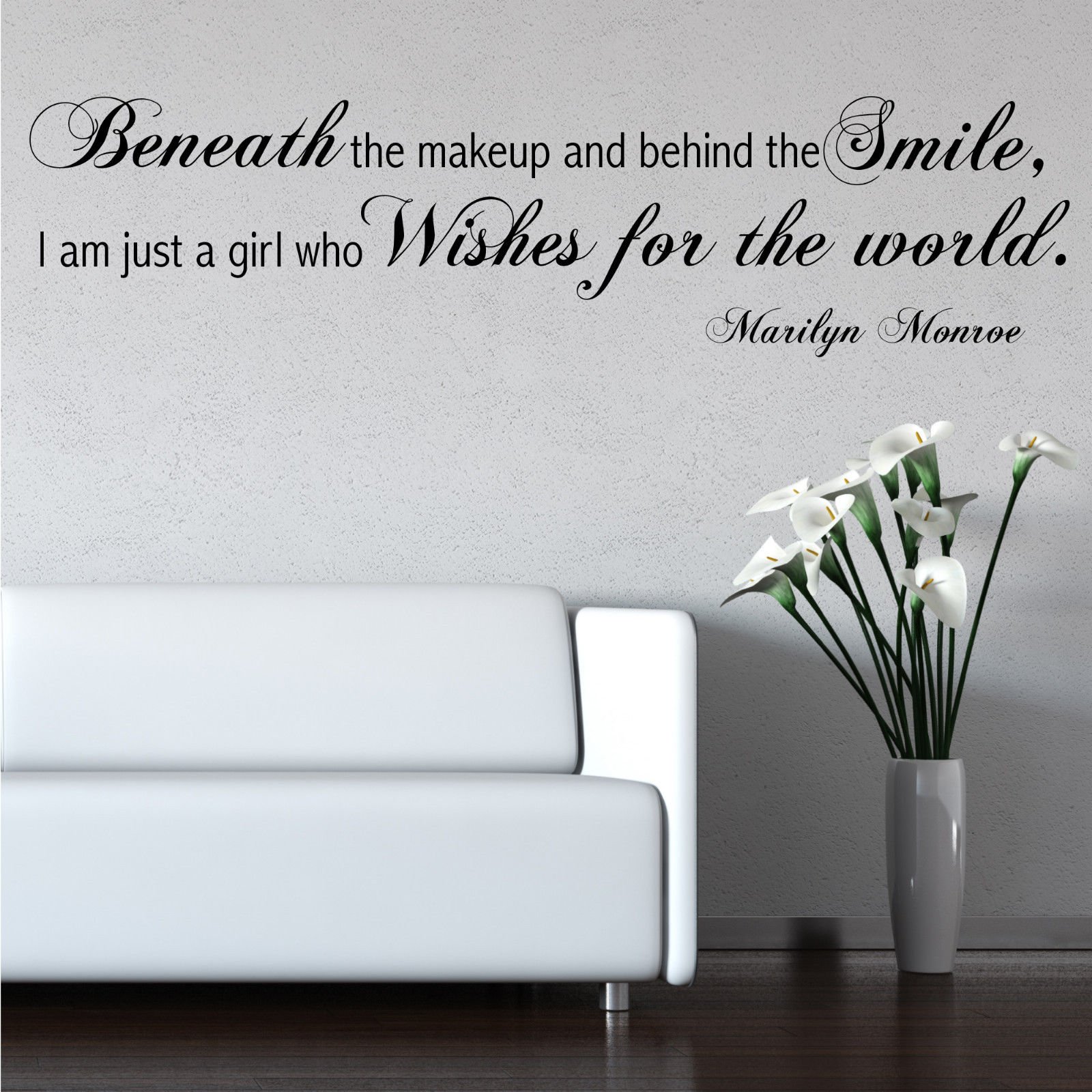 Marilyn Monroe Wish Wall Quotes Wall Art Stickers Decal Transfer Mural Stencil WSD526