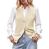 Sumtory Women Sweater Vest Button Down V Neck Knit Tank Top Sleeveless Cardigans