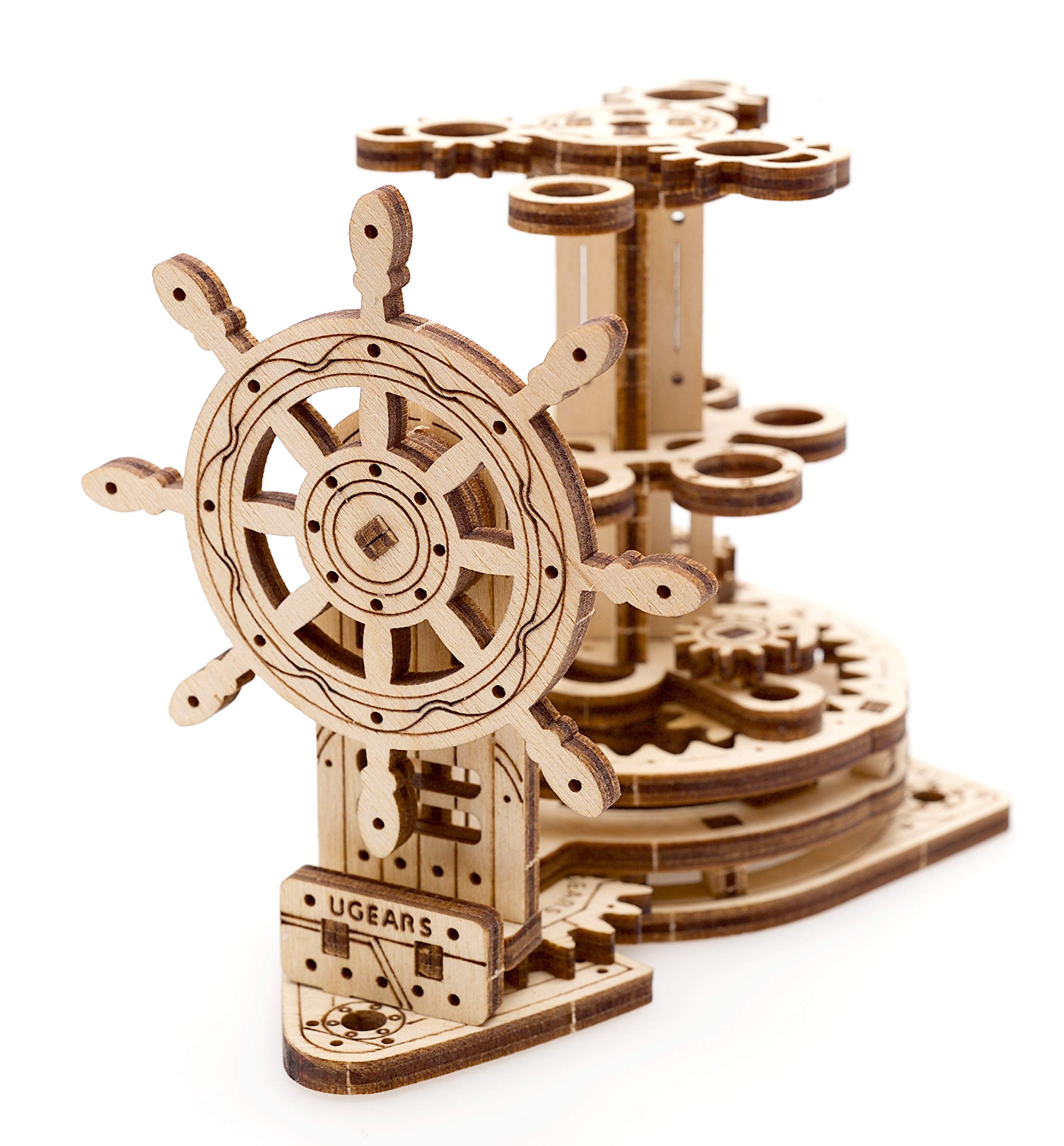 Ugears 3D Puzzles For Adults Wheel Organizer Mechanical Models Wooden Puzzle Brain Teaser Construction Craft Kits For Adults DIY Puzzle Learning Building Set