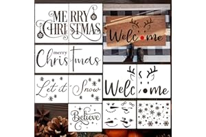 ZOSYLLEY Christmas Stencils for Door Mats 23.6” Christmas Doormat Stencils for Crafts Reusable Holiday Stencil for Doormats Wood Fabrics Decor