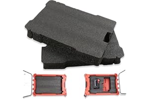 Terixe 2 Pack Foam Inserts Compatible with Milwaukee 48-22-8435 Packout Tool Box – Black Customizable Foam Inserts – DIY Cut & Organize with Impact Protection
