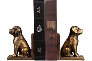 Mervkis Book Ends for Shelves to Hold Books Heavy Duty,Decorative Bookend for Bookshelf Décor,Cute Animal Dog Book Stopper La