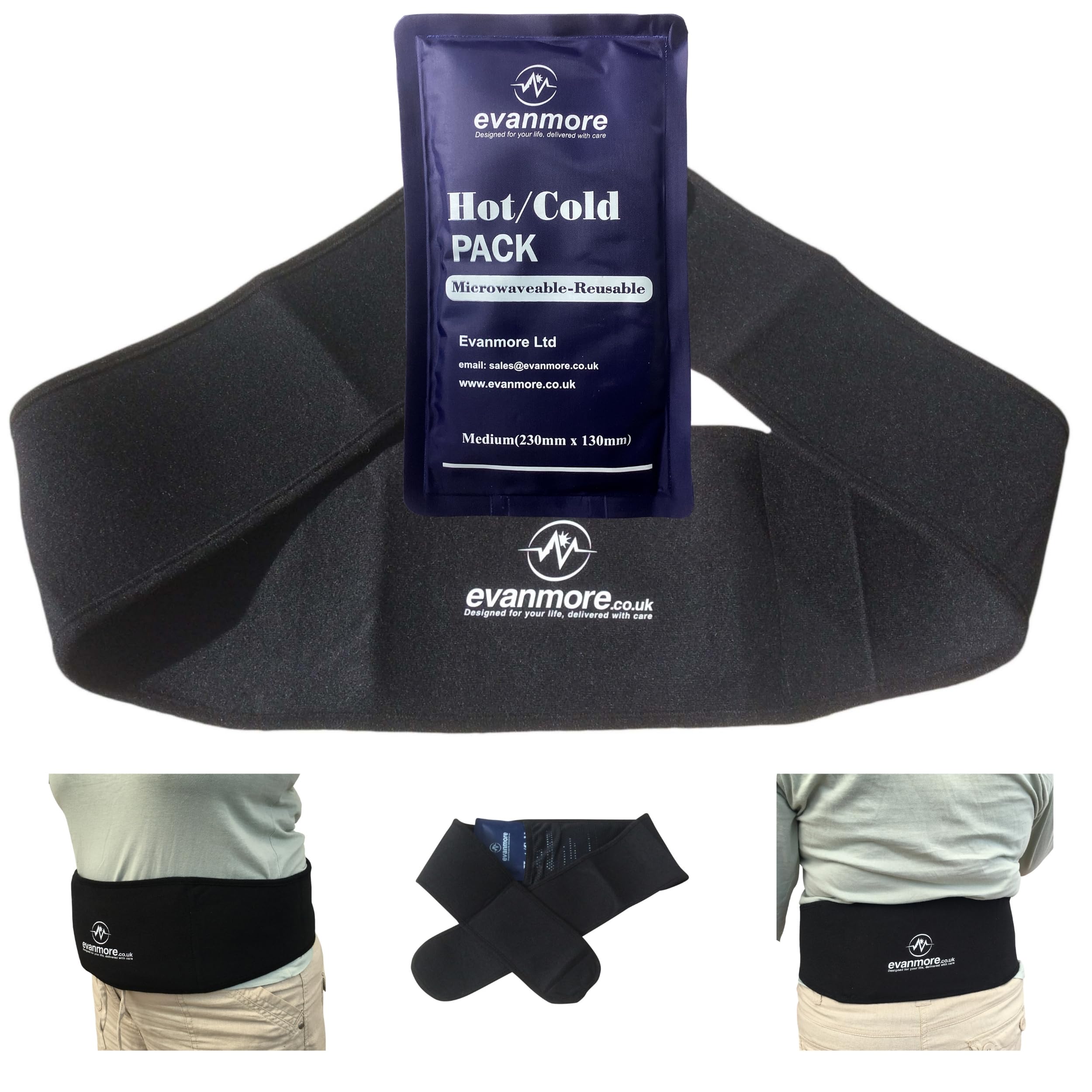 Back Pain Hot Cold Ice Compression Pack Wrap Cuff Compress Belt Sleeve Reusable Gel Cover Relief Heat Therapy Microwaveable Back Waist Shoulder Sports Injuries Arthritis Swelling Period Multi-Purpose
