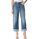 Jessica Simpson Womens Valentine Roll Cuff Wide Leg Boyfriend Ankle-to-Jean Standard