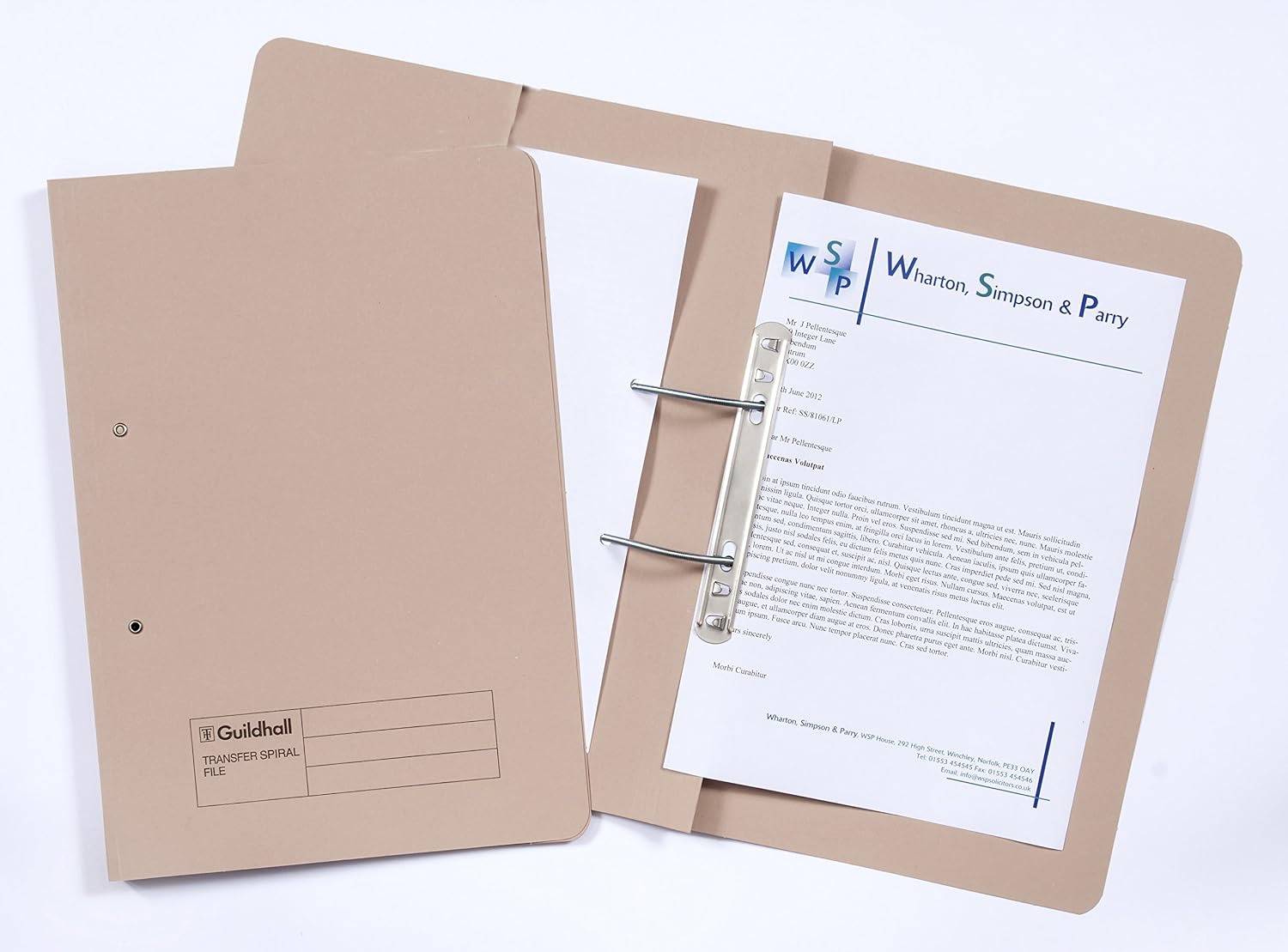 Exacompta, Ref 347-BUFZ, Guildhall, Pocket Spiral File, 285gsm Premium Heavyweight Sprint Manilla, 355 x 250mm