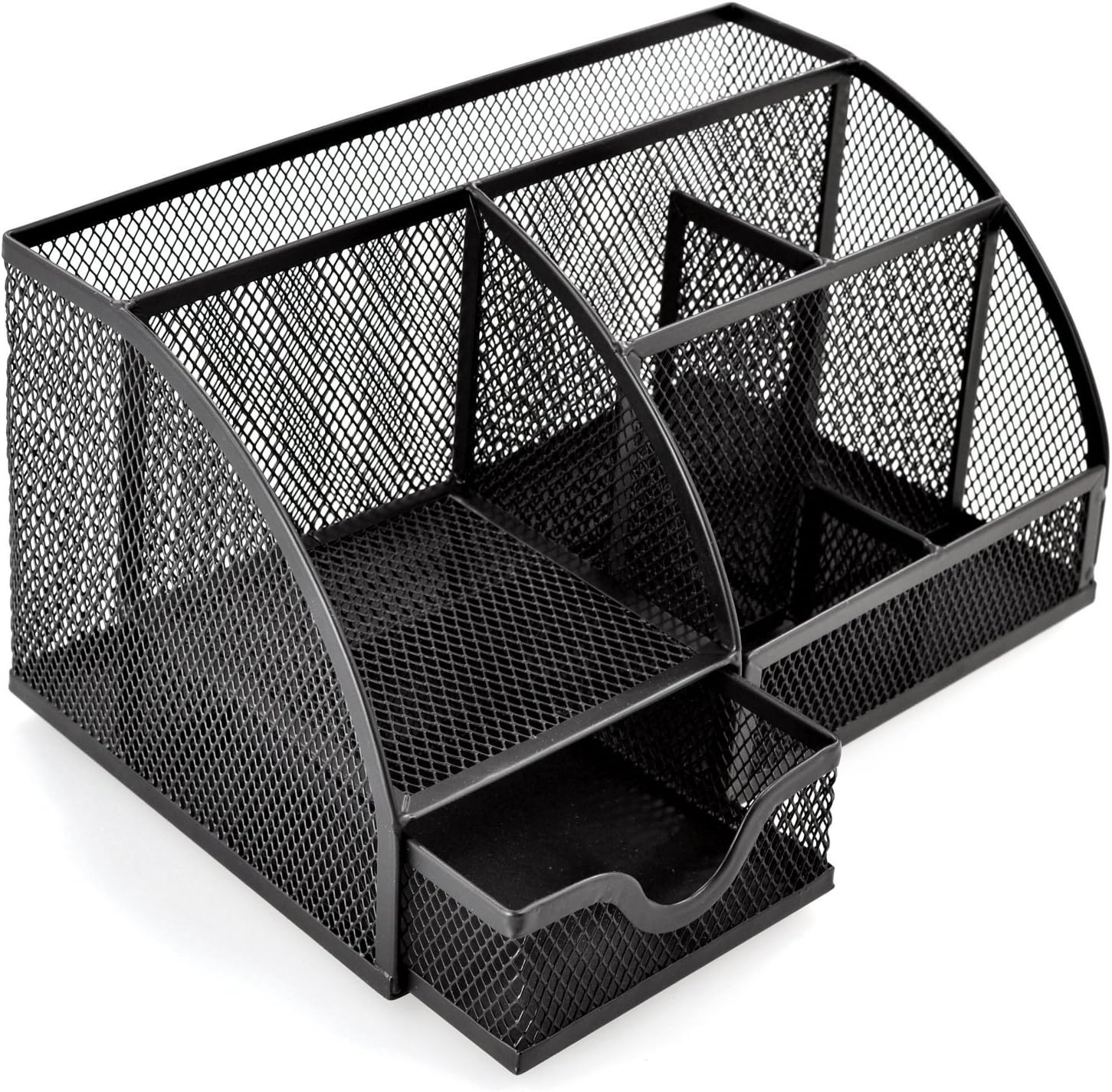 OKPOW Mesh Office Stationery Desk Tidy Organiser,6 Storage Compartment