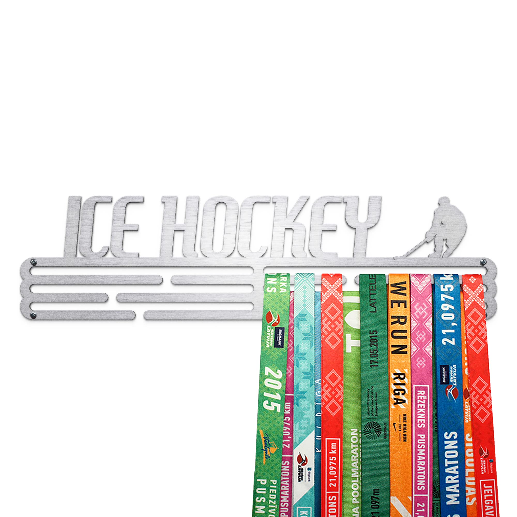United Medals ICE HOCKEY Sport Medal Hanger Display | Stainless Steel Medal holder | Awards display rack for up to 48 medals