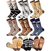 ShinyMatch 6 Pairs Fun Animal Socks Women Cute Novelty Crew Animal Lovers Socks for Birthday Spring Easter Gifts