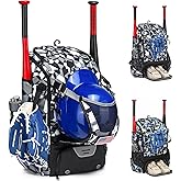 GOTECH Softball Bag,Softball Bat Bag For Youth Adults,Baseball Bag with Fence Hook for TBall Bat & Equipment,Lightweight Baseball Bat Backpack with Shoe Compartment,Large Main Compartment for Helmet