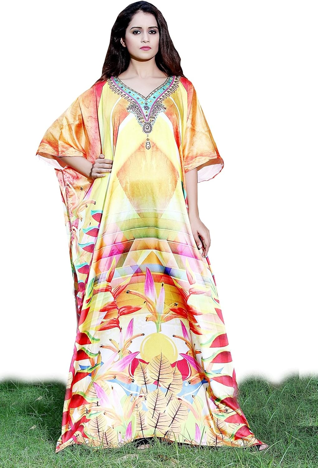 silk kaftan maxi dress