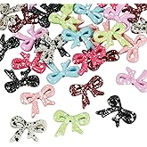 Craftdady 40Pcs Acrylic Bow Beads Opaque Colorful Bowknot Acrylic Loose Spacer Beads Assorted Cute Bowknot Bead for Jewelry Making Bracelets Necklaces Earrings DIY Crafts 29x23 mm