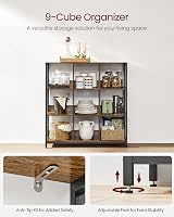 VASAGLE 3-Tier Ladder Shelf Bookcase Rustic Brown Black LLS112B01 33 x 100 x view 5