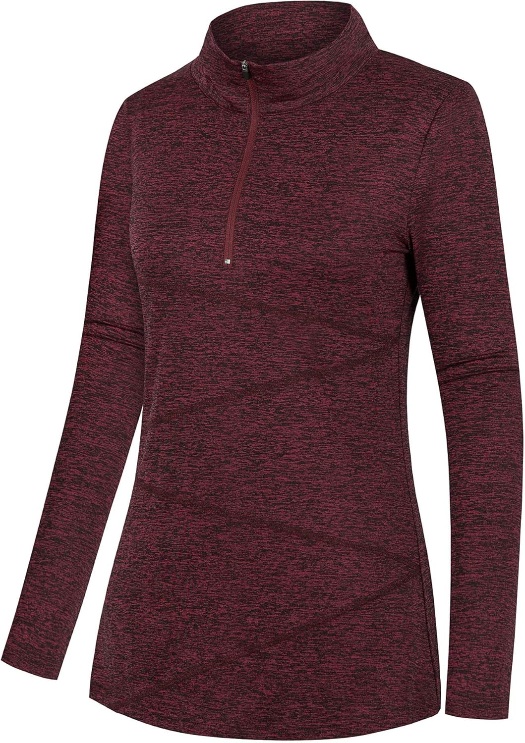 Nandashe Women's Yoga Shirts Long Sleeve Quarter Zip Top Workout Running Jackets: Clothing