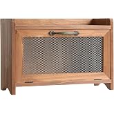 COLLECTIVE HOME - Storage Cabinet, Mini Countertop Cabinet, Wood Organizer for Bedroom Kitchen with Magnetic Door, Storage for Spice Jars, 14.5 x 6.5 x 10 (Single Layer, No Pattern, Brown)