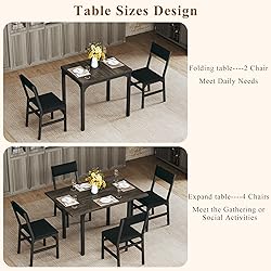 HUAHUU Dining Table Set for 4, Extendable Kitchen