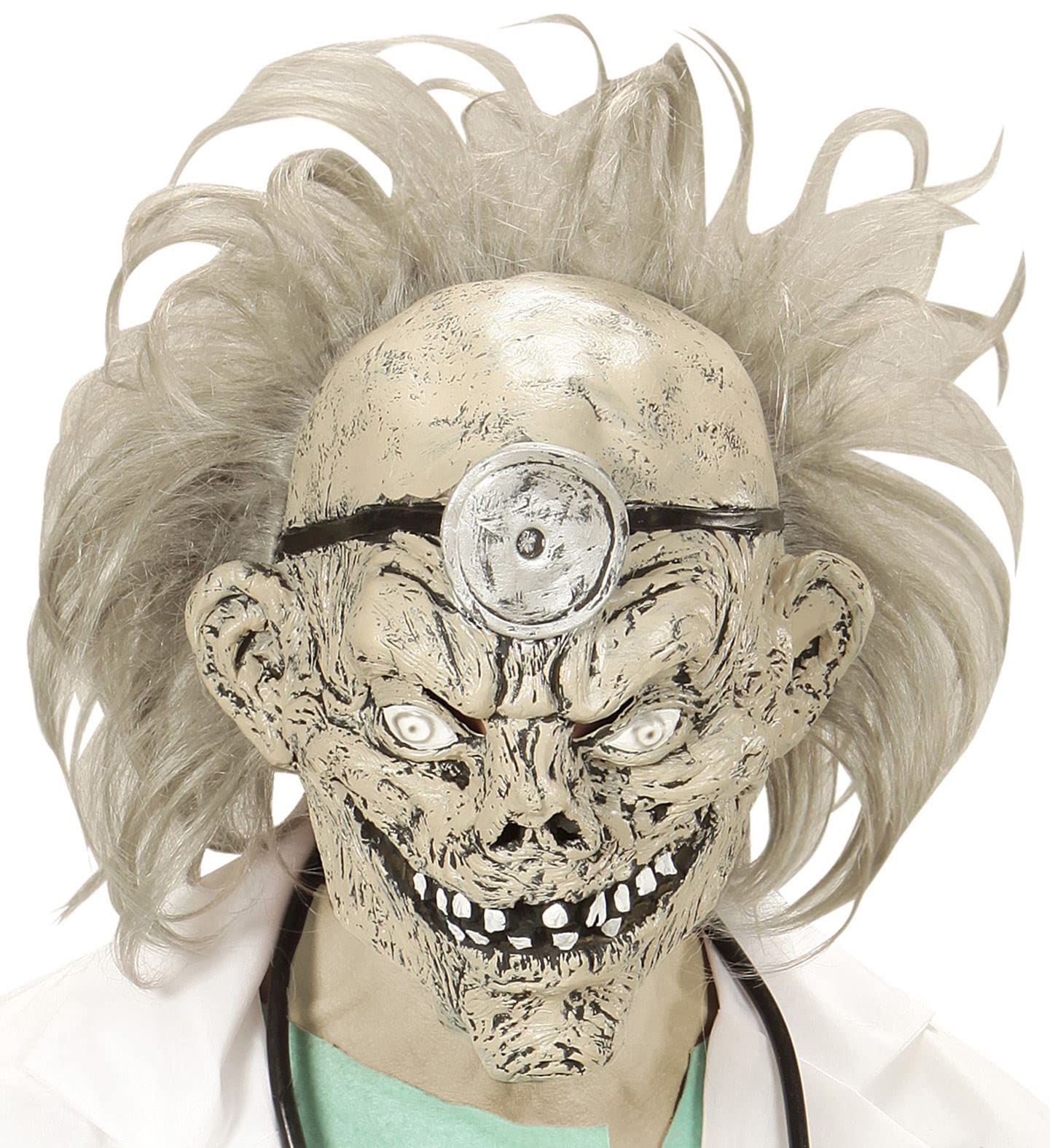 Widmann 74955 3/4 Mask Zombie Doctor with Wig, One Size