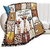 Giraffe Blanket, Giraffes Throw Blanket, Animal Gifts Blankets Stuff Fleece Flannel Plush for Women Men Boys Girls Lovers Adults Soft Bedding Gift for Sofa Bed Office Home Decor 50"x40"