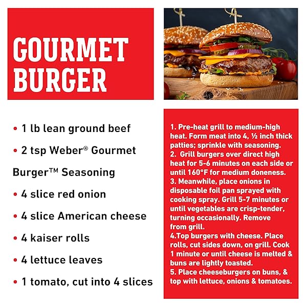 WEBER GOURMET BURGER SEASONING, 5.75 OZ
