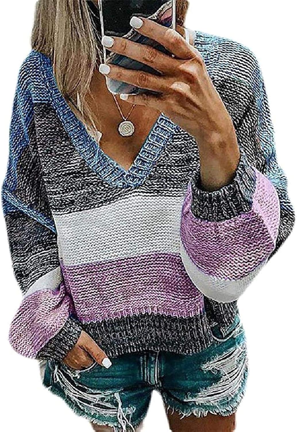 knitted v neck top