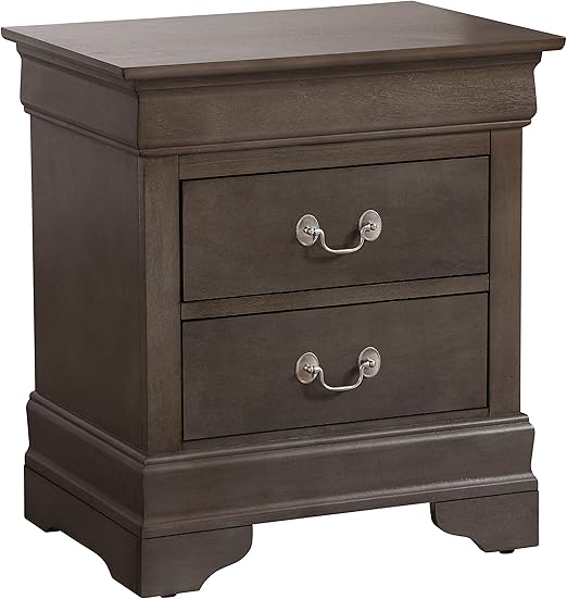 Amazon Com Glory Furniture Louis Phillipe Gray Nightstand 24 H X 22 W X 16 D Furniture Decor
