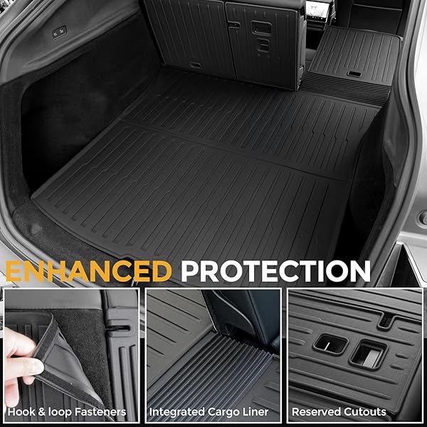 GALVAGNITE FLOOR MATS FOR 2026 2025 TESLA MODEL Y JUNIPER, FULL COVERAGE ALL WEATHER FLOOR MAT CARGO LINER TRUNK MAT FRUNK BACKREST MATS ACCESSORIES (NOT FIT STANDARD)