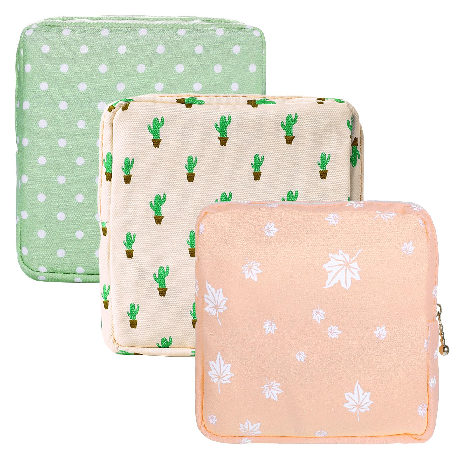 Ymapinc 3Pcs Sanitary Pad Storage Bag, Sanitary Towel Holder First Period Pouch Bag for School Tampon Holder for Women Teen Girls Ladies Portable Menstrual Sanitary Holder