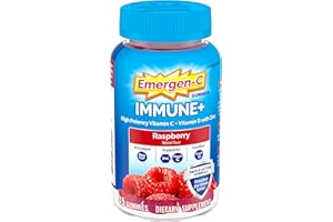 Emergen-C Immune+ Triple Action Immune Support Gummies, BetaVia (R), 1000mg Vitamin C, B Vitamins, Vitamin D and Antioxidants, Raspberry, Back to School Essentials – 45 Count
