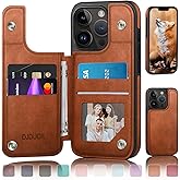 DJDUCK Designed for iPhone 13 Pro Case Wallet with Card Holder, [Magnetic Clasp Cover] [RFID Blocking Leather Protection] Shockproof Women Men Cases 6.1 Inch for Apple 13 Pro Light Brown