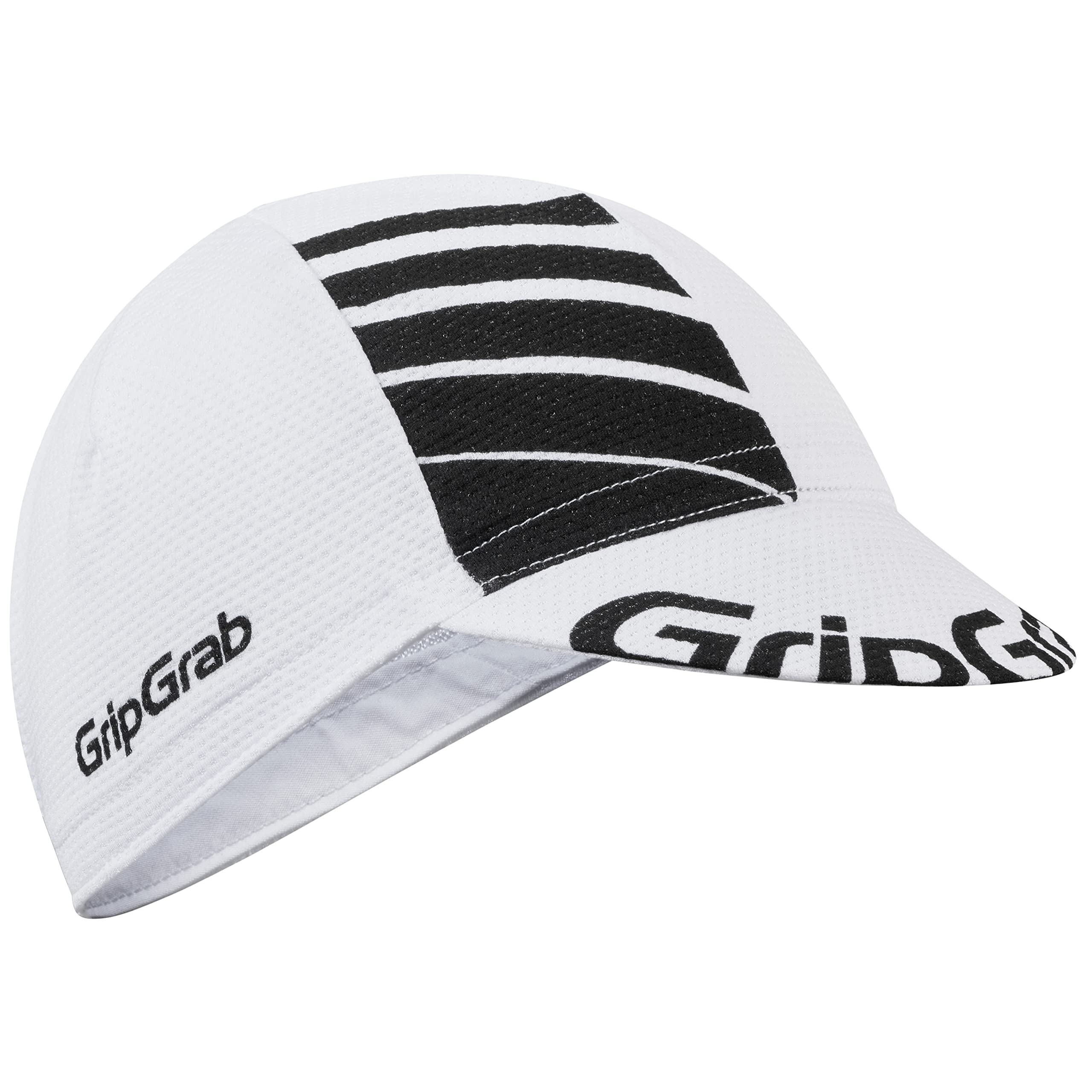 GripGrab Lightweight Summer Cycling Cap UV-Protection Under-Helmet Visor Mesh Hat Thin Breathable SPF Bicycle Headwear White/Black