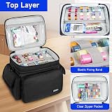 LEFOR·Z Large Sewing Box Organizer for Thread Needles Tools Black view 2