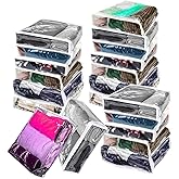 20Pcs Clear Vinyl Zippered Storage Bags, Plastic Storage Bags for Blankets Sweater Clothes Bed Sheet Organizer with Zipper for Closet Sweater Bed Sheet Pillow