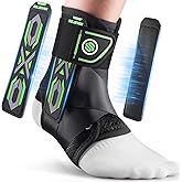 Upgraded Ankle Brace for Sprained Ankle [Stronger Support & Ultra Breathable] Ankle Support with Side Stabilizing Pads, Adjustable Quick Lace Up Ankle Stabilizer for Injury Recovery, Sports, Men&Women