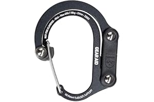 GEAR AID HEROCLIP 360° Swivel Carabiner Gear Clip and Hook (Medium) for Camping, Backpack, Suitcases and Garage Organization