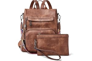Shrrie Backpack Purse for Women PU Leather Anti-Theft Travel Backpack Purse Fashion Ladies Shoulder Bag with Tassel, Brown