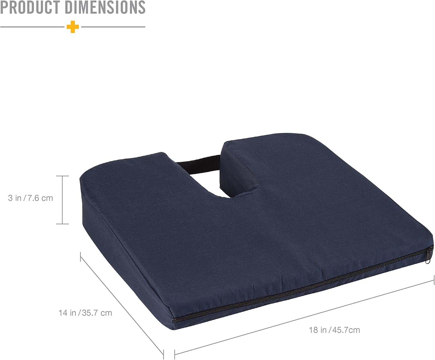 DMI Sloping Seat Cushion for Coccyx Support and Better Posture with Cover, Navy: Health & Personal Care
